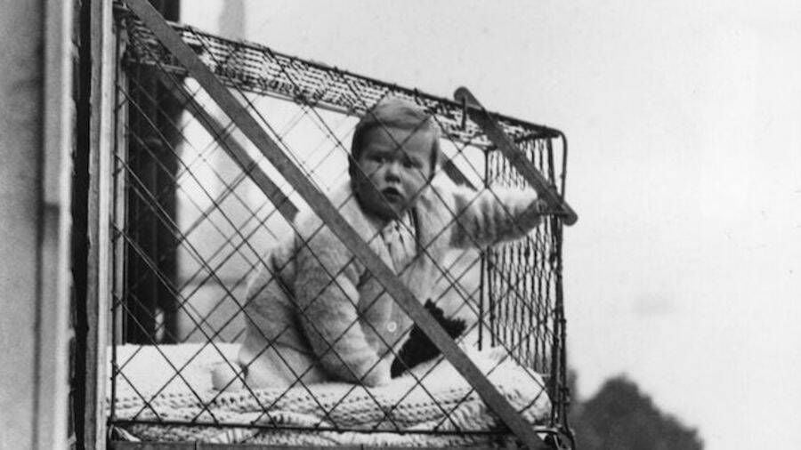 babies in cages outside their windows