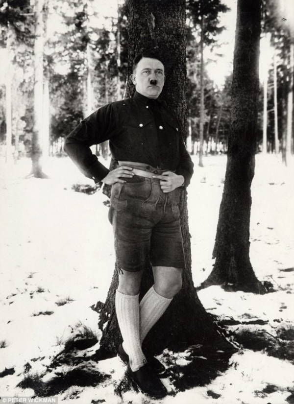 Adolf Hitler in lederhosen.