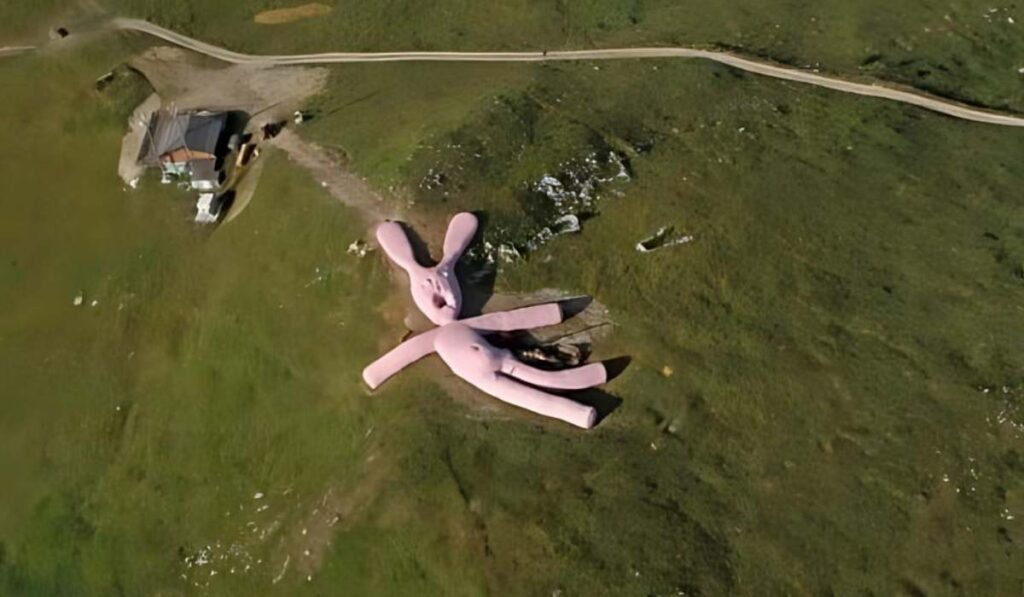 creepiest places on google earth-Giant Pink Bunny